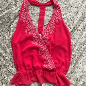 Forever21 Hot pink cross over tank